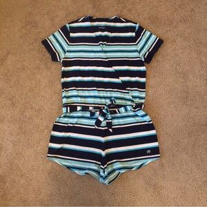 Southern Tide Blue Striped Romper Women’s Small